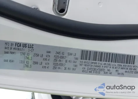 2017 Dodge Journey Sxt z USA, uszkodzony, nr VIN 3C4PDCBB1HT599721